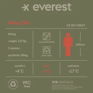 Everest Outdoor Sovsäckar<M Hike Sb 700 DARK GREEN/BEIGE