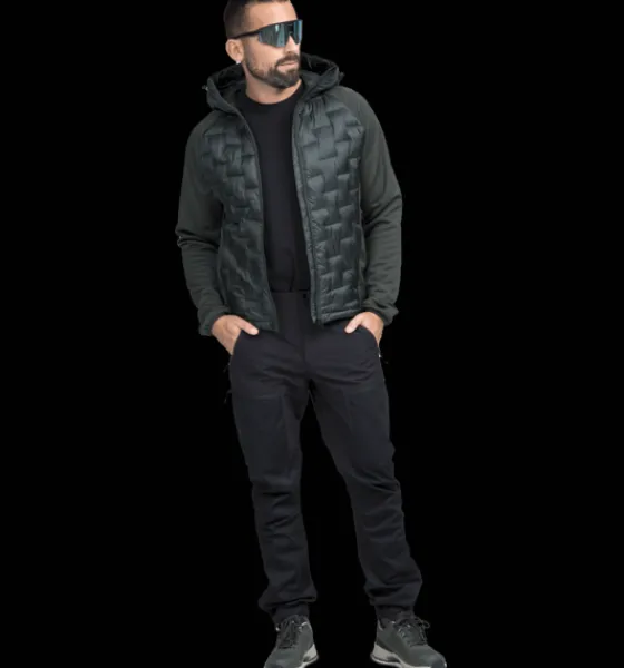 m_hybrid_hood_jacket_2-1.webp Everest Outdoor Varma Jackor | Tunna Jackor<M Hybrid Hood Jacket DARK GREEN