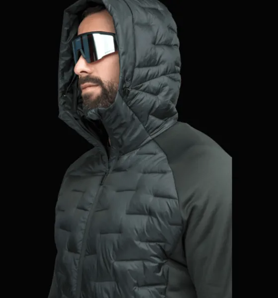 m_hybrid_hood_jacket_3-1.webp Everest Outdoor Varma Jackor | Tunna Jackor<M Hybrid Hood Jacket DARK GREEN