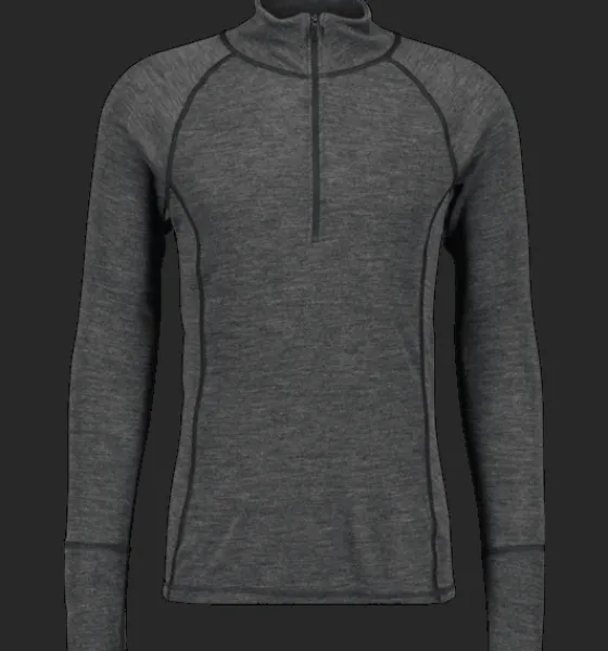 m_wool_uw_half_zip_4.webp Everest Outdoor Tröjor & T-Shirts<M Wool Uw Half Zip GREY MELANGE