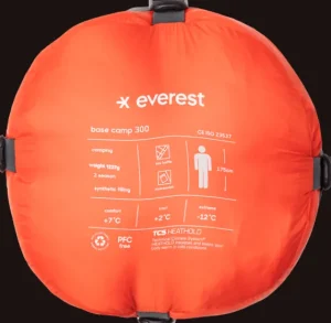 Everest Outdoor Sovsäckar<U Base Camp 300 DARK ORANGE/BLACK
