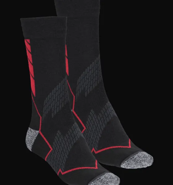 Everest Outdoor Skidstrumpor | Strumpor<U X-country Sock 2 Pack BLACK/RED