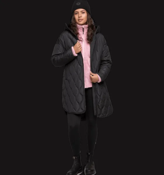 w_dome_coat_2.webp Everest Outdoor Tunna jackor | Varma jackor<W Dome Coat BLACK
