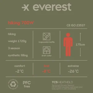 Everest Outdoor Sovsäckar<W Hike Sb 700 DARK GREEN/BEIGE