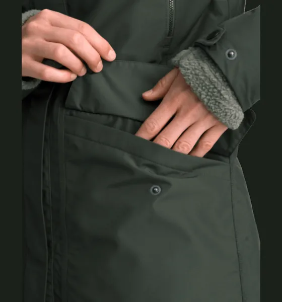 w_padded_function_parka_3.webp Everest Outdoor Varma jackor<W Padded Function Parka DK GREEN