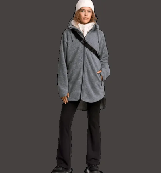 w_pile_long_hood_2-3.webp Everest Outdoor Tröjor & T-Shirts | Tröjor<W Pile Long Hood GREY MELANGE