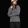 Everest Outdoor Tröjor & T-Shirts | Tröjor<W Zip Fleece Jacket DK GREY PRINT