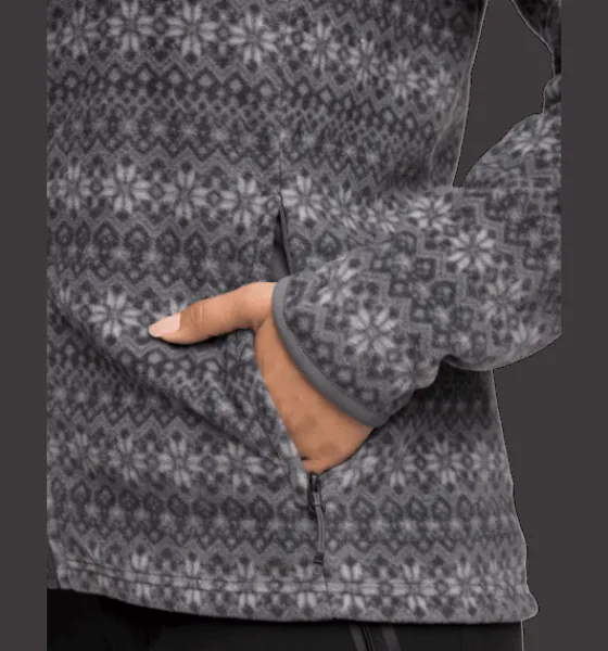 w_zip_fleece_jacket_3-2.webp Everest Outdoor Tröjor & T-Shirts | Tröjor<W Zip Fleece Jacket DK GREY PRINT